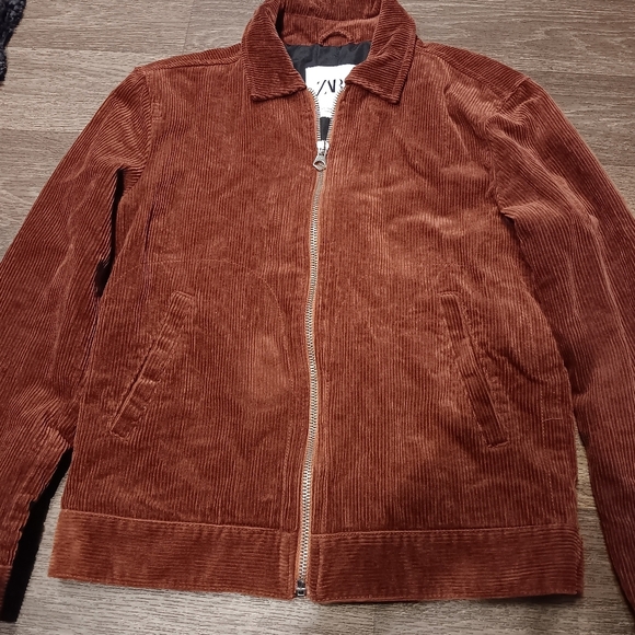 Zara Rust Corduroy Jacket Sz S Semi New - Picture 4 of 4